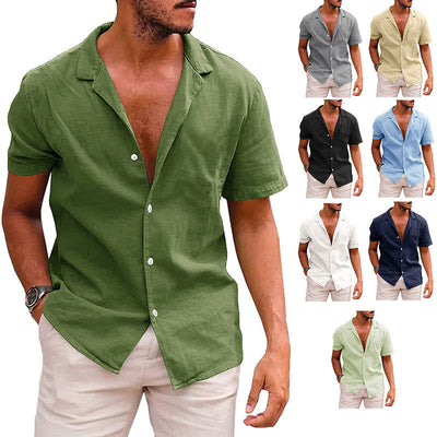 Men's Tops Casual Button Down Shirt Short Sleeve Beach Shirt Summer Mens Clothing My Store