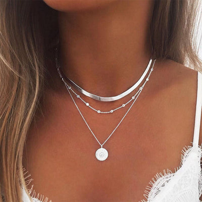 Women's Fashion Personalized Simple Multi-layer Lotus Pendant Necklace My Store